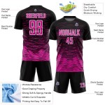Jersey Line Pink-White Deep Custom Black Soccer Uniform Sublimation
