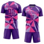 Geometric Custom Jersey Purple Pink Pattern Soccer Uniform Sublimation
