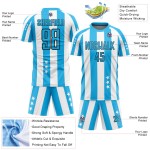 And Jersey White Sky Uniform Squares Soccer Custom Blue-Black Stars Sublimation