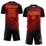 Jersey Black-Yellow Uniform Soccer Sublimation Custom Red