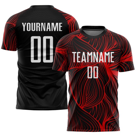 Uniform White-Red Black Jersey Sublimation Custom Soccer Uniform White-Red Black Jersey Sublimation Custom Soccer