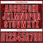 Sublimation Black Fluid Custom Red-White Abstract Soccer Uniform Jersey