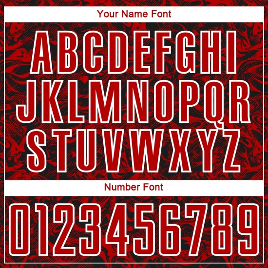 Sublimation Black Fluid Custom Red-White Abstract Soccer Uniform Jersey