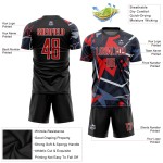 Red-White Soccer Custom Black Uniform Jersey Sublimation Red-White Soccer Custom Black Uniform Jersey Sublimation