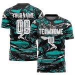 Jersey Uniform White-Aqua Sublimation Soccer Custom Figure