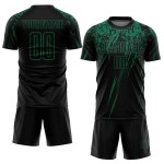 Kelly Jersey Sublimation Soccer Uniform Green Black Custom