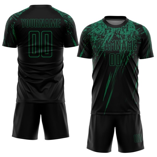 Kelly Jersey Sublimation Soccer Uniform Green Black Custom