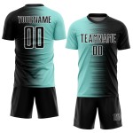 Gradient Custom Jersey Ice Line Soccer Black Blue-White Uniform Sublimation