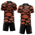 Orange Black Custom Uniform Soccer Pattern Sublimation Cloud Jersey