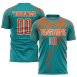 Soccer Orange-White Sublimation Uniform Jersey Custom Teal