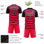 Jersey Custom Sublimation Red Soccer Uniform Navy-White Jersey Custom Sublimation Red Soccer Uniform Navy-White