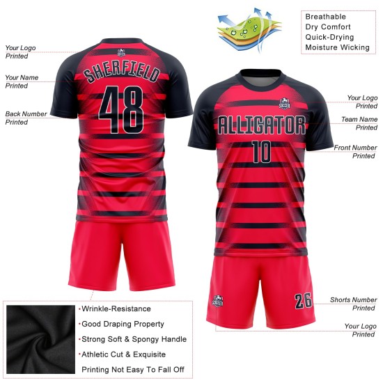 Jersey Custom Sublimation Red Soccer Uniform Navy-White Jersey Custom Sublimation Red Soccer Uniform Navy-White