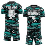 Jersey Uniform White-Aqua Sublimation Soccer Custom Figure