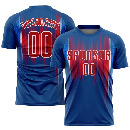 Red-White Soccer Royal Custom Uniform Sublimation Jersey