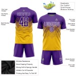 Jersey Soccer Sublimation Purple-White Gold Uniform Custom
