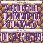 Pattern Gold-White Custom Jersey Purple Sublimation Uniform Hexagons Soccer Pattern Gold-White Custom Jersey Purple Sublimation Uniform Hexagons Soccer