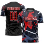 Red-White Soccer Custom Black Uniform Jersey Sublimation Red-White Soccer Custom Black Uniform Jersey Sublimation