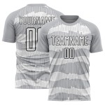 Sublimation White-Black Pinstripe Gray Uniform Custom Jersey Soccer Sublimation White-Black Pinstripe Gray Uniform Custom Jersey Soccer