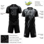 Custom Sublimation Silver Soccer Jersey Uniform Black