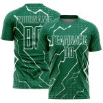 Kelly Jersey Custom Soccer Sublimation Lightning White Uniform Green