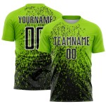 Uniform Black-White Abstract Soccer Neon Green Jersey Sublimation Fragment Art Custom Uniform Black-White Abstract Soccer Neon Green Jersey Sublimation Fragment Art Custom