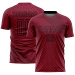 Soccer Sublimation Shapes Custom Black Uniform Jersey Crimson Geometric