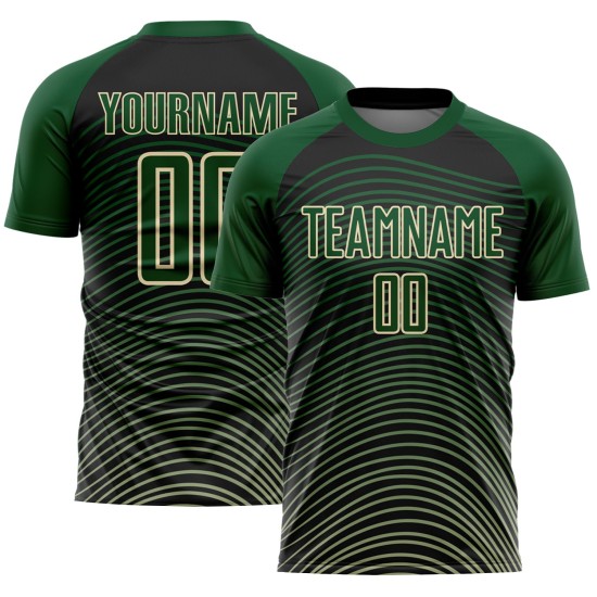 Lines Uniform Cream-Black Green Gradient Custom Geometric Jersey Sublimation Soccer Lines Uniform Cream-Black Green Gradient Custom Geometric Jersey Sublimation Soccer