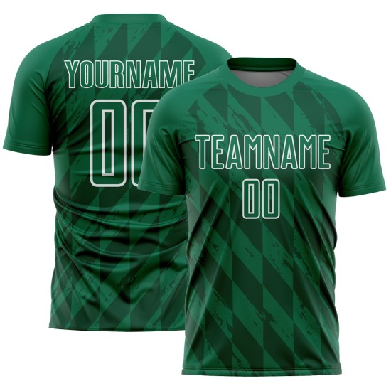 Uniform Shapes Green Custom Kelly Sublimation Jersey Geometric Soccer White Uniform Shapes Green Custom Kelly Sublimation Jersey Geometric Soccer White