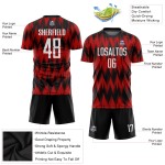 White-Black Soccer Red Custom Jersey Uniform Sublimation