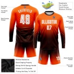 Sublimation Soccer Fade Uniform Sleeve White-Brown Orange Custom Jersey Long Fashion