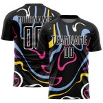 Jersey Sublimation White Black Uniform Shapes Custom Fluid Soccer