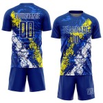 Jersey Art Uniform Yellow-White Sublimation Splatter Custom Light Royal Dripping Soccer