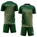 Cream Green Lines Jersey Uniform Sublimation Soccer Custom