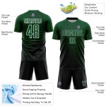 Sublimation Jersey Uniform Custom Abstract Green Soccer Art Fragment Black-White