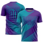 Custom Purple Sublimation Teal Soccer Jersey Uniform Custom Purple Sublimation Teal Soccer Jersey Uniform