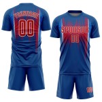 Red-White Soccer Royal Custom Uniform Sublimation Jersey