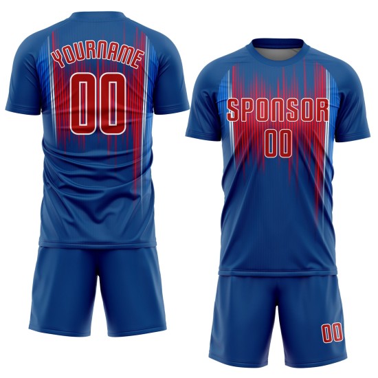 Red-White Soccer Royal Custom Uniform Sublimation Jersey