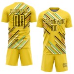 Soccer Black Jersey Yellow Uniform Custom Sublimation Lines