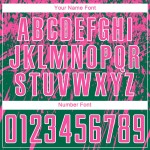 Custom Kelly Green Soccer Uniform Jersey Sublimation Pink-White