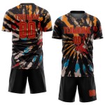 Dye Tie Custom Uniform Red-Old Sublimation Jersey Gold Soccer