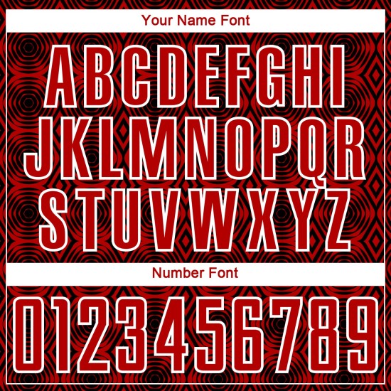 Red Uniform Jersey Custom Soccer Black-White Shapes Sublimation Geometric Red Uniform Jersey Custom Soccer Black-White Shapes Sublimation Geometric
