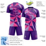 Geometric Custom Jersey Purple Pink Pattern Soccer Uniform Sublimation