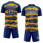 Uniform Custom Pinstripe Soccer Royal Jersey Sublimation Gold-White