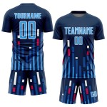 Lines Soccer US Sky Blue-White Blue Custom Sublimation Uniform Navy Jersey