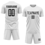Black Sublimation Custom White Uniform Soccer Jersey